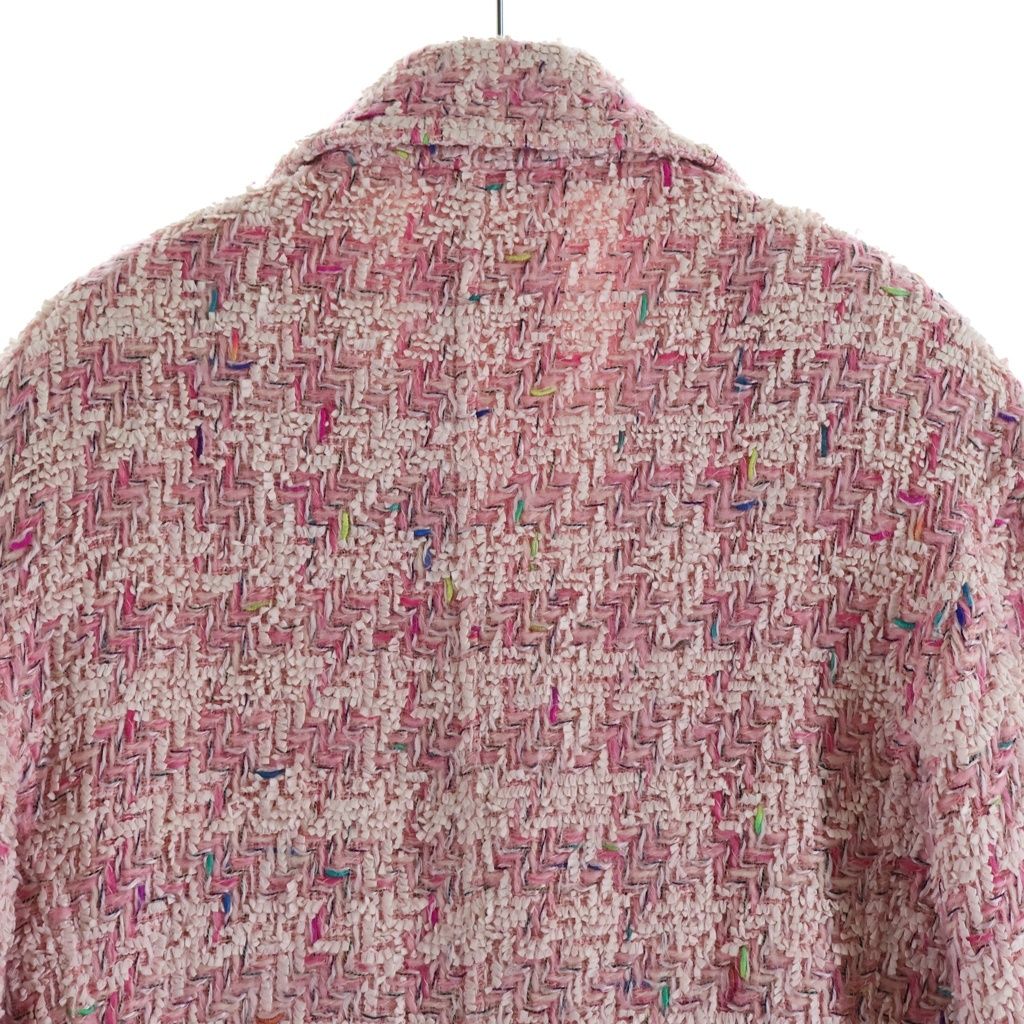 Chanel 93c CC Logo Tweed Jacket Pink Gold — view 4