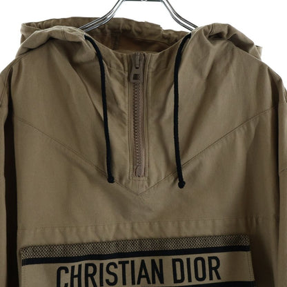 Dior Bee Embroidery Front Logo Twill Cotton Anorak Jacket Brown — view 3