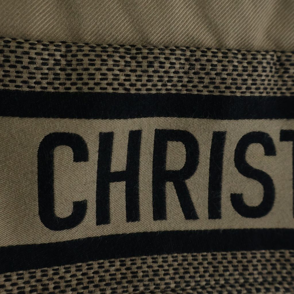 Dior Bee Embroidery Front Logo Twill Cotton Anorak Jacket Brown — view 5