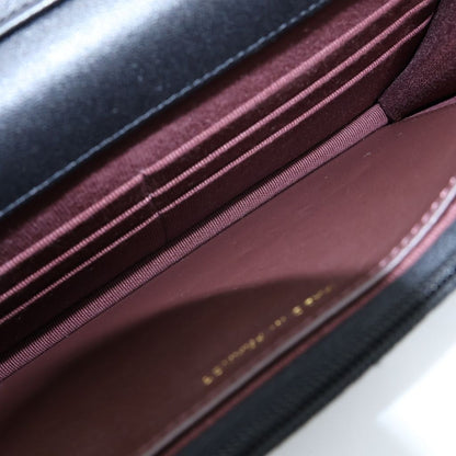 Chanel Quilted Lambskin Leather Chain Wallet Shoulder Bag Gold Black Plate — view 7