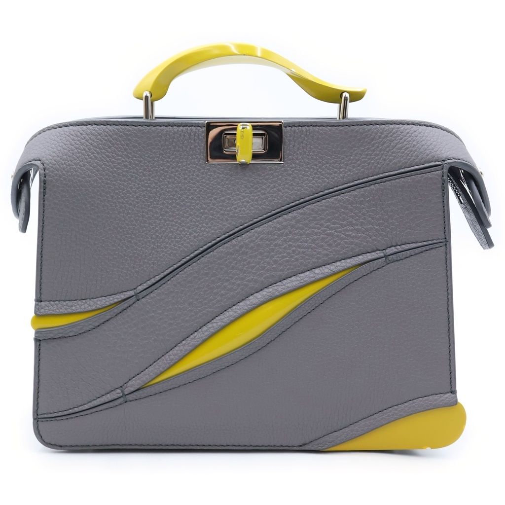 Fendi Mad Architects Peekaboo ISeeU Small Shoulder Bag Calfskin Gray