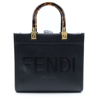 Fendi Sunshine Small 2-Way Shoulder Bag Black Leather
