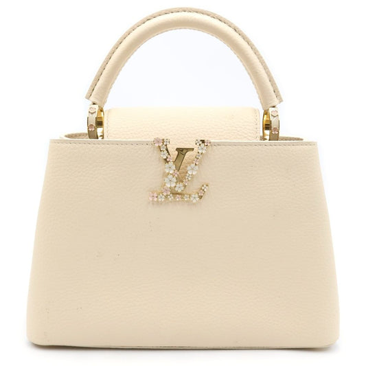 Louis Vuitton Capucines BB Flower Logo 2-Way Shoulder Bag Light Pink Leather