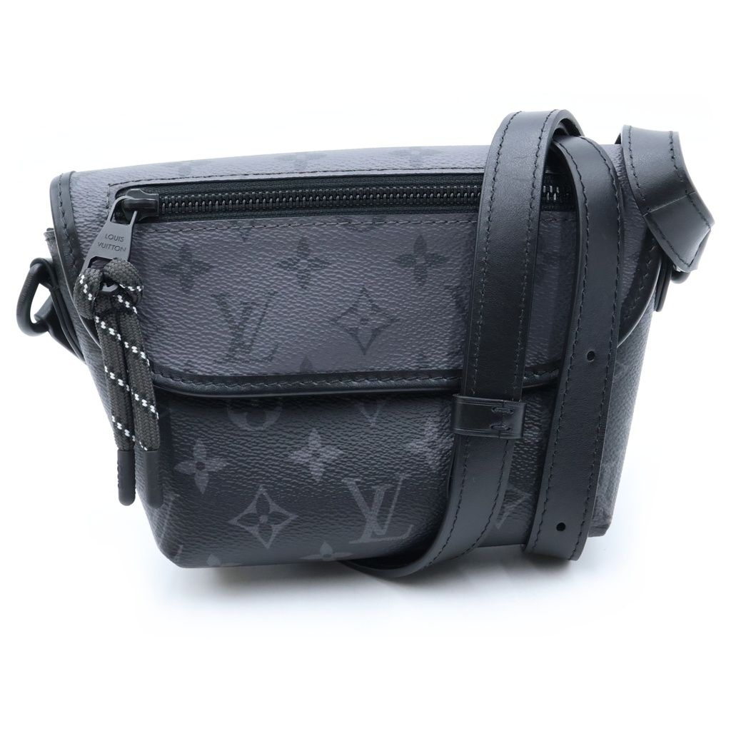 Louis Vuitton Monogram Eclipse Pulse Wearable Wallet Mini Shoulder Bag Black