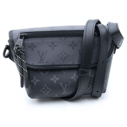 Louis Vuitton Monogram Eclipse Pulse Wearable Wallet Mini Shoulder Bag Black