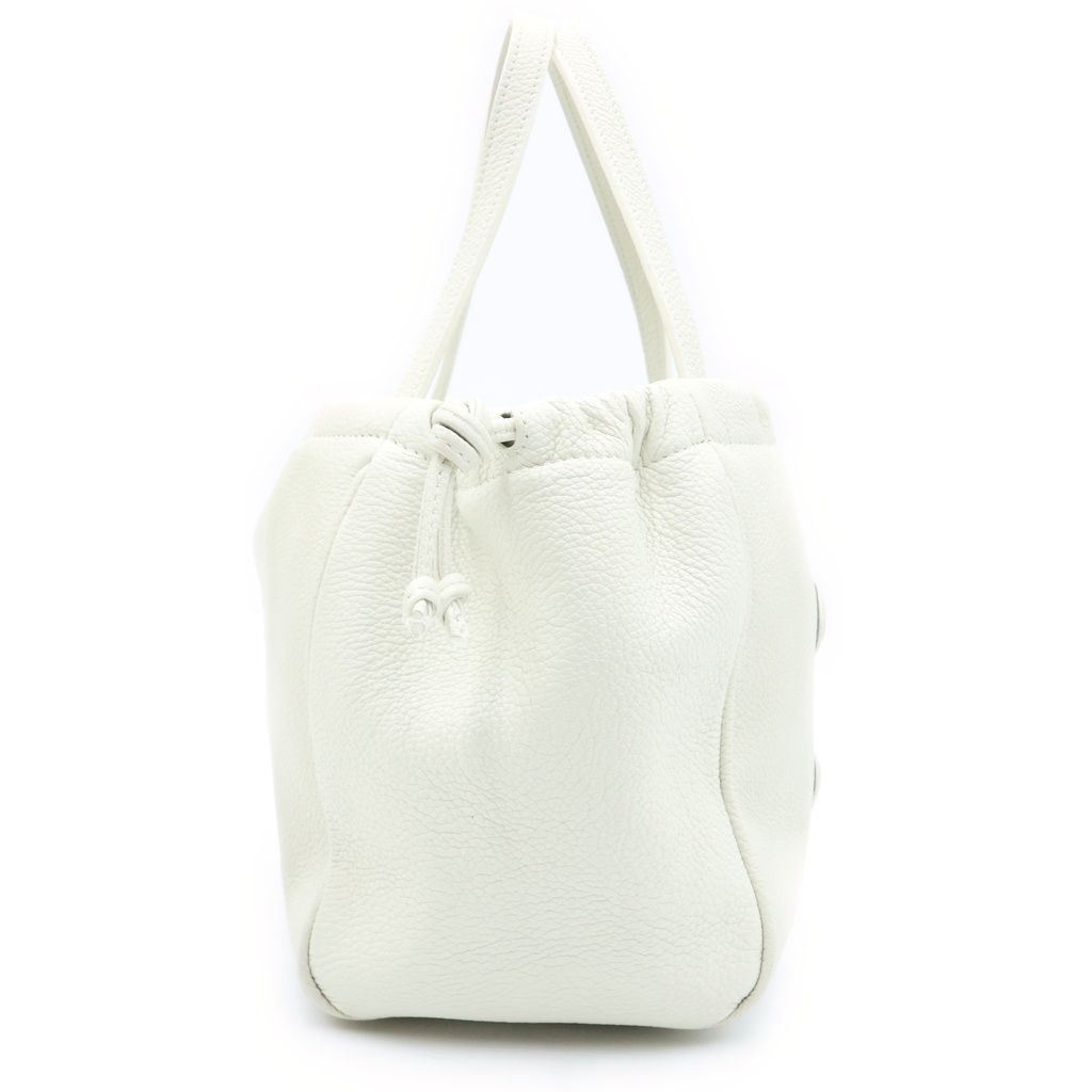 Celine Cuill Triomphe Small Cabas Drawstring Shoulder Bag White Grained — view 3
