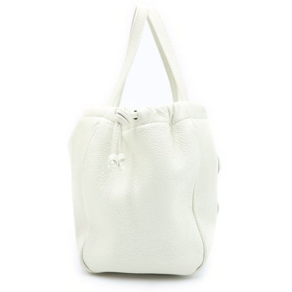 Celine Cuill Triomphe Small Cabas Drawstring Shoulder Bag White Grained — view 3