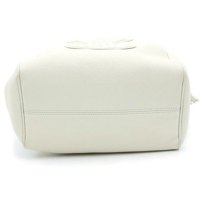 Celine Cuill Triomphe Small Cabas Drawstring Shoulder Bag White Grained — view 4