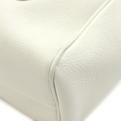 Celine Cuill Triomphe Small Cabas Drawstring Shoulder Bag White Grained — view 5