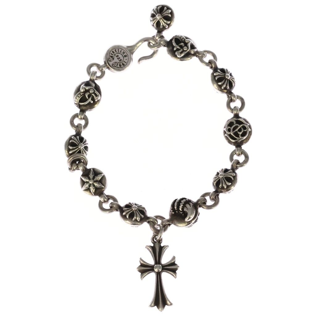 Chrome Hearts No2 Multi Ball Cross Charm Bracelet Silver — view 2