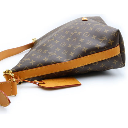 Louis Vuitton Monogram Vagabond Hobo Shoulder Bag Brown Leather Gold — view 3