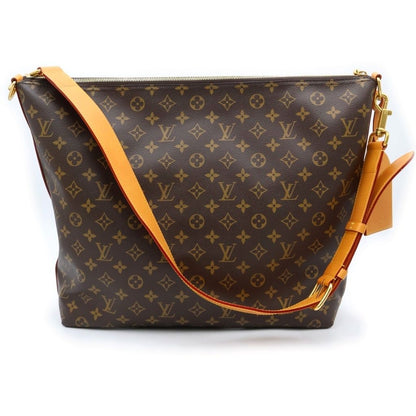 Louis Vuitton Monogram Vagabond Hobo Shoulder Bag Brown Leather Gold — view 2