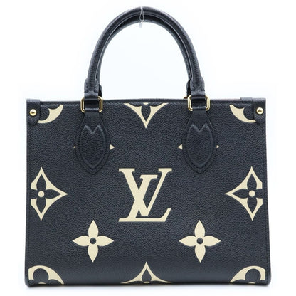 Louis Vuitton Monogram Empreinte On The Go PM 2-Way Shoulder Bag Black Beige