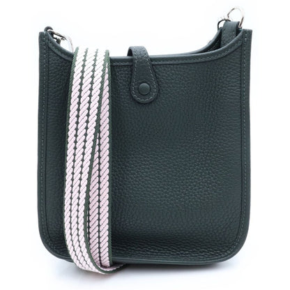 Hermes Evelyne TPM Vert Grease Taurillon Clemence Shoulder Bag Silver — view 2