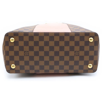 Louis Vuitton Damier Jersey Magnolia Tote Shoulder Bag Leather Brown Pink — view 4