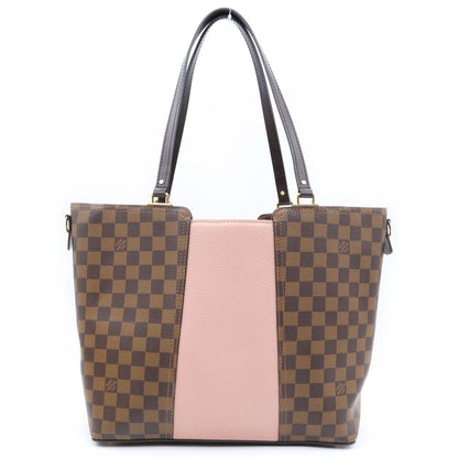 Louis Vuitton Damier Jersey Magnolia Tote Shoulder Bag Leather Brown Pink — view 2