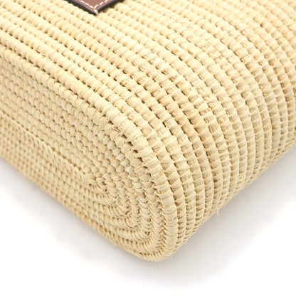 Loewe Anagram Square Basket Bag Small Raffia Leather Beige Brown — view 5