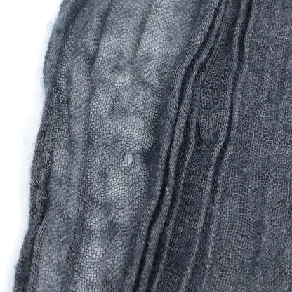 Chrome Hearts CH Stole Leather Cross Patch Fringe Shawl Gray Scarf — view 4