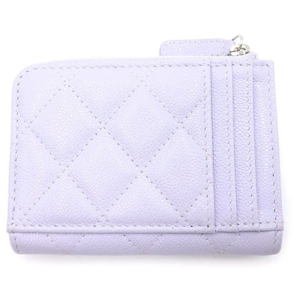 Chanel Quilted Fragment Case Mini Wallet Card Coin Purse Light Purple Lavender — view 2
