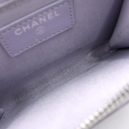 Chanel Quilted Fragment Case Mini Wallet Card Coin Purse Light Purple Lavender — view 4
