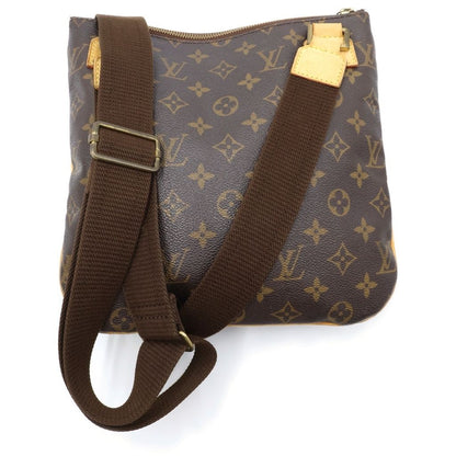 Louis Vuitton Monogram Pochette Bosphore Shoulder Bag Brown Leather Gold — view 2