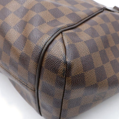 Louis Vuitton Damier Totally PM Tote Bag Brown Leather Gold — view 5
