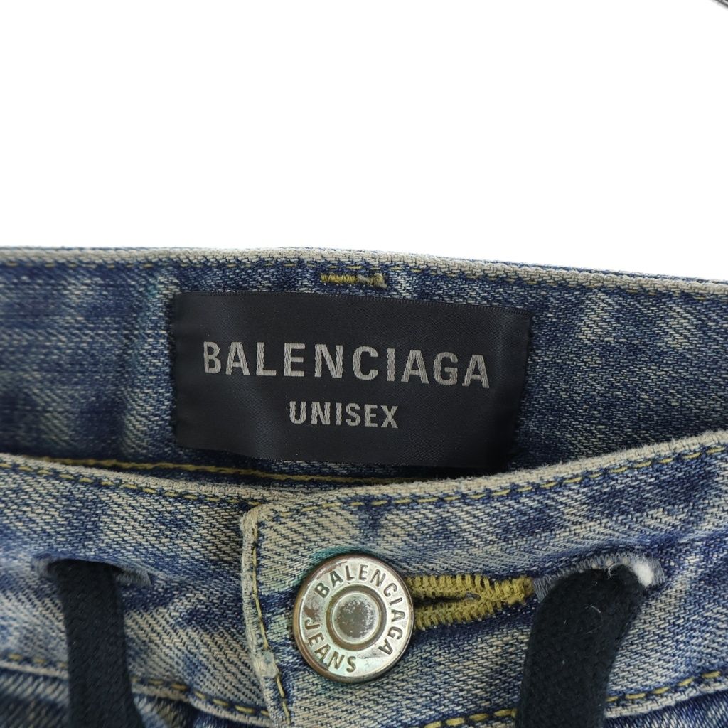 Balenciaga Drawcord Twist Baggy Denim Pants Indigo — view 6