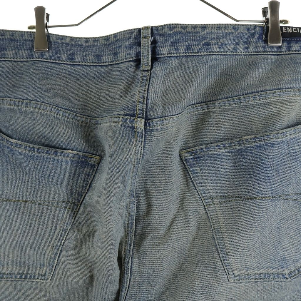 Balenciaga Drawcord Twist Baggy Denim Pants Indigo — view 4
