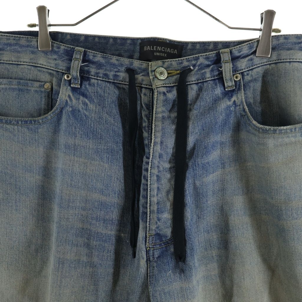 Balenciaga Drawcord Twist Baggy Denim Pants Indigo — view 3