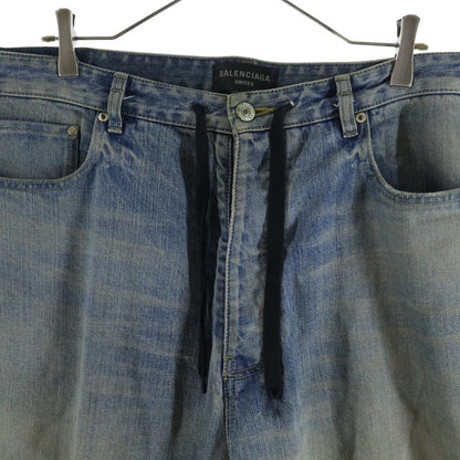 Balenciaga Drawcord Twist Baggy Denim Pants Indigo — view 3