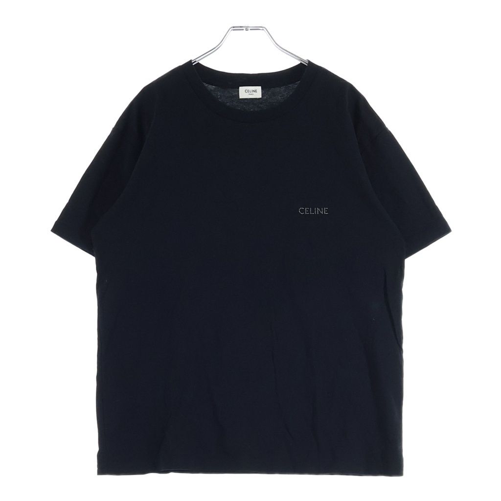 Celine Studded Logo Crew Neck T-Shirt Black
