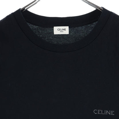 Celine Studded Logo Crew Neck T-Shirt Black — view 3