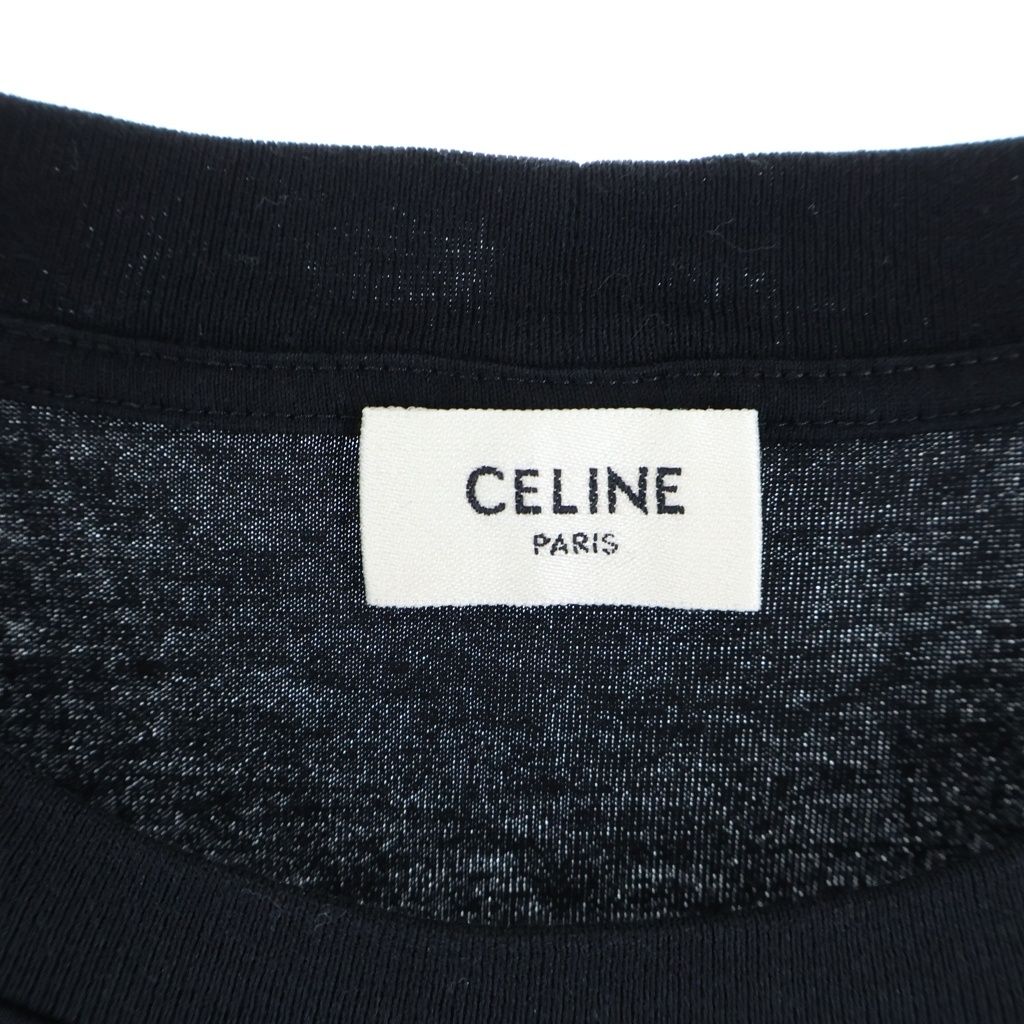 Celine Studded Logo Crew Neck T-Shirt Black — view 7