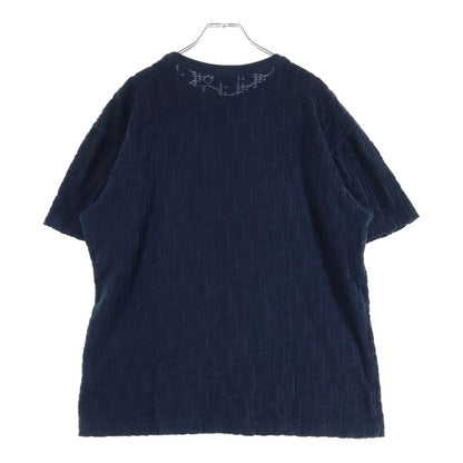 Dior Oblique Terry Jacquard Crew Neck T-Shirt Navy — view 2