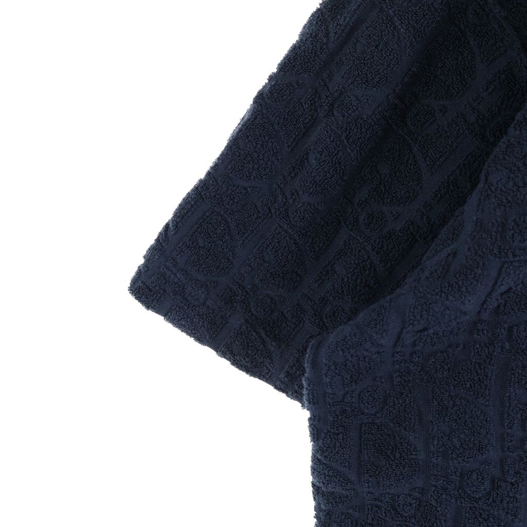 Dior Oblique Terry Jacquard Crew Neck T-Shirt Navy — view 6