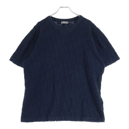 Dior Oblique Terry Jacquard Crew Neck T-Shirt Navy