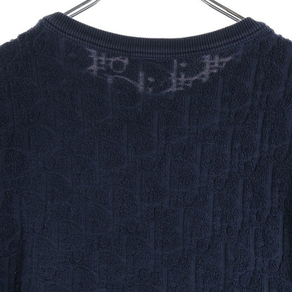 Dior Oblique Terry Jacquard Crew Neck T-Shirt Navy — view 4