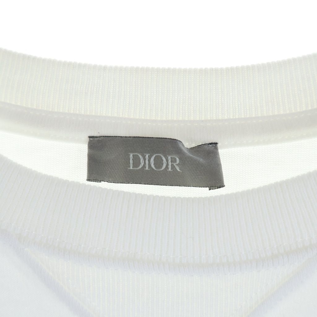 Dior Front Logo Embroidery Short Sleeve T-Shirt White — view 7