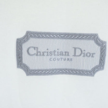 Dior Front Logo Embroidery Short Sleeve T-Shirt White — view 5