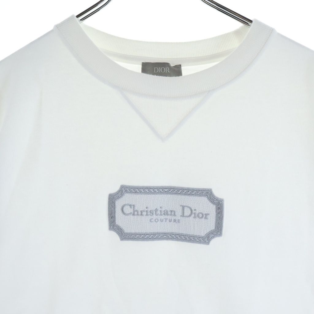 Dior Front Logo Embroidery Short Sleeve T-Shirt White — view 3