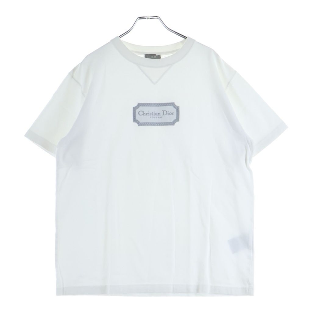 Dior Front Logo Embroidery Short Sleeve T-Shirt White