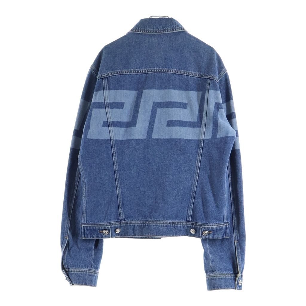 Versace Logo Print Denim Jacket Blue — view 2