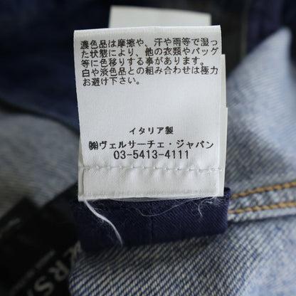 Versace Logo Print Denim Jacket Blue — view 8