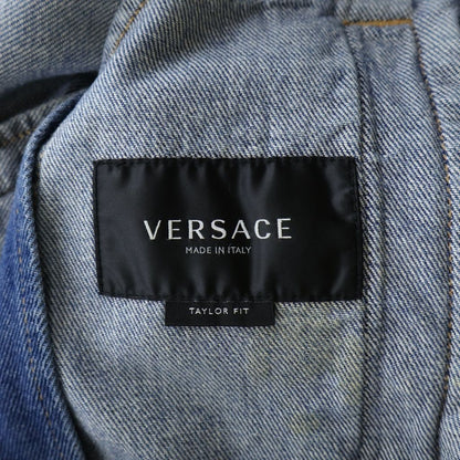 Versace Logo Print Denim Jacket Blue — view 6