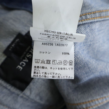 Versace Logo Print Denim Jacket Blue — view 7