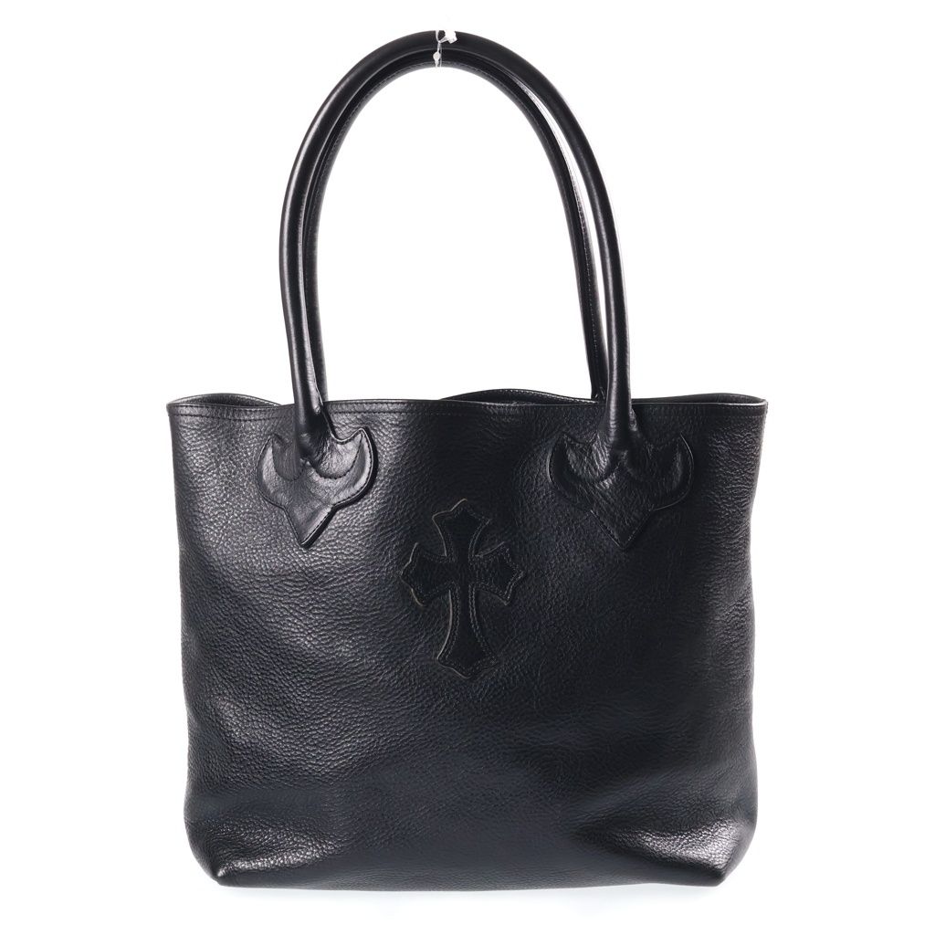 Chrome Hearts FS Tote Bag Leather Black with Cross Patch