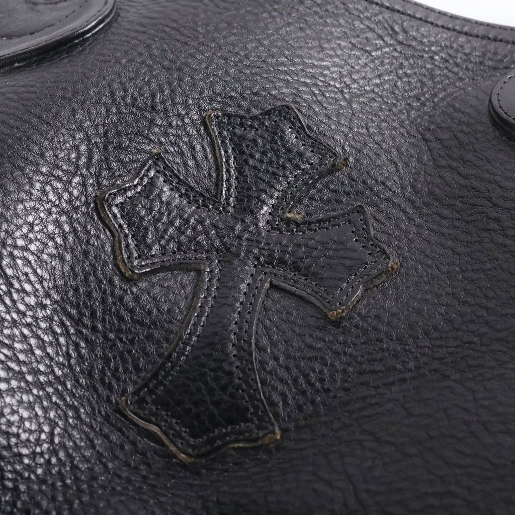 Chrome Hearts FS Tote Bag Leather Black with Cross Patch — view 6