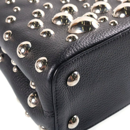 Louis Vuitton Metal Dot Capucines MM 2-Way Shoulder Bag Black Leather Silver — view 5