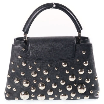 Louis Vuitton Metal Dot Capucines MM 2-Way Shoulder Bag Black Leather Silver — view 2