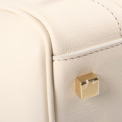 Celine Little Luggage 2-Way Shoulder Bag Ivory White Grained Calfskin Gold — view 5